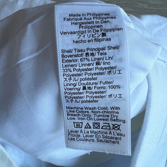 J Crew Carolina Flare Pant In Stretch Linen Blend Womens Size 00 White - Picture 11 of 13